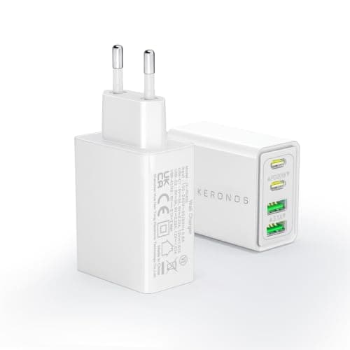 Keronos 40W USB C Charger EU Plug, 4 Port Europe Travel Adapter, PD 3.0 — view 2