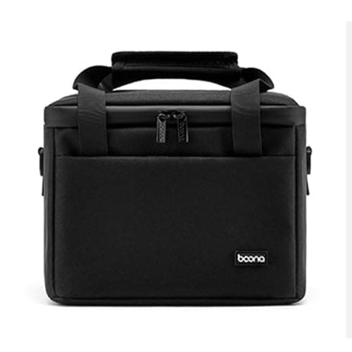 Ronyme Projector Storage Bag Hard Travel Case Scratch Resistant with Handle Portable with Pockets Sturdy Stylish Travel Carrying Bag, Black — view 2
