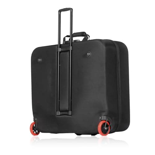 Tbest Folding Bike Travel Case Bike Transport Case Travel Storage Box Hard Shell EVA with Foam Padding Wheels and Top Handle for Folding (E2521)