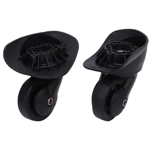 Alomejor Travel Suitcase Caster Repair Kit 2 Pack Quiet and Smooth Roller Wheels for Luggage Box/Cover Easy Installation Black Craftsmanship — view 2