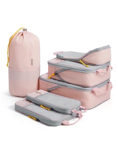 BAGSMART 6pcs Compression Travel Packing Cubes for Suitcases Backpack