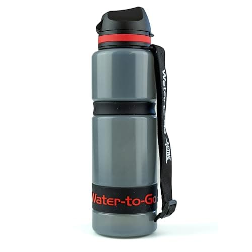 Water-to-Go Eco Active 750ml Water Purifier Bottle & Replacement Twin Pack Filter Discount Bundle-protects against viruses, bacteria, protozoa, cysts,& microplastics; Guaranteed Leakproof - (Red) — view 2
