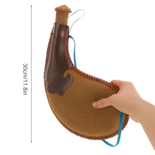 Ancient Water - Vintage PU Leather Bota, Wear Resistant Retro Wine Water Bottle for Medieval Props, Outdoor Hiking Travel | Traditional Leather Wine Storage for Camping, Festivals, Perform — view 5