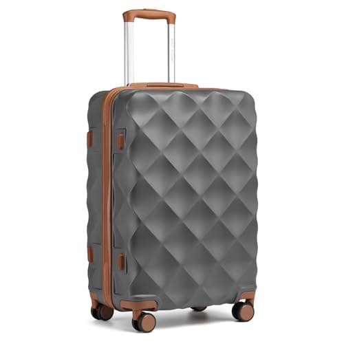 British Traveller Large Suitcase, Lightweight 28 Inch Checked Luggage