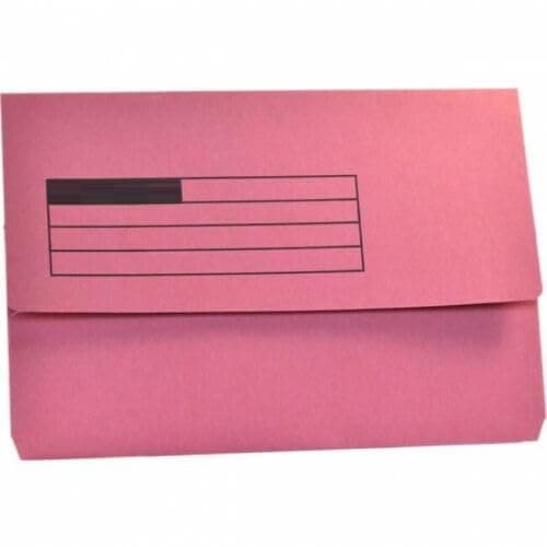 Foolscap Document Wallets 285gsm, Assorted Colours, Pack of 50 Folders (Pink)