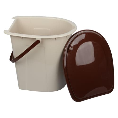 Jolie Max 24L Portable Camping Toilet – Bucket-Style Loo with Hinged Seat & Lid, Lightweight & Sturdy, 41×35 cm • Height 42.5 cm – Ideal for Tents, Vans, Festivals, Garden/Renovation Backup (Beige) — view 5
