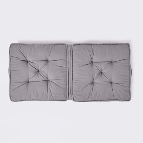 HOMESCAPES Grey Travel Booster Cushion Large Firm 50cm Square Seat Pad and Backrest Luxury Thick Soft Charcoal Grey Cotton Supportive Car Cushion For The Elderly, Post-Operative and Lumbar Support — view 3