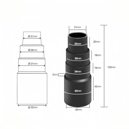8 Pcs Vacuum Hose Connection Kit, Universal Vacuum Cleaner Hose Adapter, Vacuum Cleaner Hose Connector, Extractor Connectors Tool, 25mm/30mm/34mm/42mm — view 2