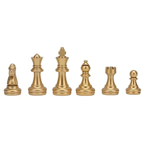 Jiawu 32 Pieces Chessmen with 1.93in King Figures, Gold and Silver — view 5