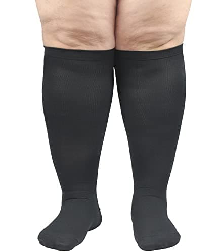 Plus Size Compression Socks Wide Calf for Women and Men,Flight Socks Extra Large Size Circulation Support Recovery for Nurses Running Pregnant Travel 1 Pair — view 3