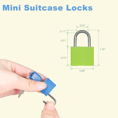 6Pcs Multicolor Luggage Padlocks Set with Keys, Mini Suitcase Locks, Small ABS Plastic & Copper Locker Locks, Tiny Lock for School Gym Locker, Backpack, Journal and Jewelry Box — view 2