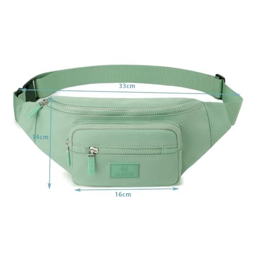 Bumbags for Ladies Bum Bag Fanny Pack Men Women Waist Pack Lightweight Adjustable for Running Walking Hiking Jogging (Green) — view 4