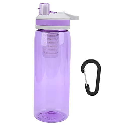Jwthee Water Purifier Bottle,770ml Portable Filtered Water Bottle Water Filter Bottle Ultra Filtration Filtered Water Bottle Squeeze Bottle Water Filter for Hiking Camping Survival Travel (Purple)