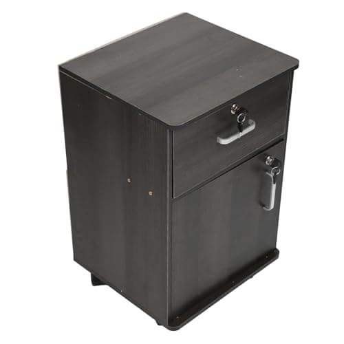Hamwesh Mobile File Cabinet with Wheels and Locks, Under Desk Vertical Filing Cabinet for A4 Letter Size and Hanging Folders, Rolling Printer Stand Storage Cart for Home Office (Walnut Color)