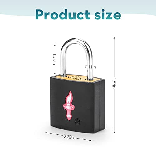DUALCROWN 4 Pack Neon Square TSA Approved Luggage Locks with Key for Suitcase Carry On Backpack Laptop Bag Travel Accessories — view 2