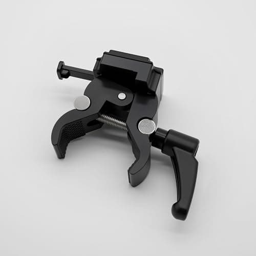LSYRIA V Mount Universal Crab Clamp V Lock Battery Quick Release Super Adjustable Mount Tripod Adapter Holder for Light Stand Tripod Legs, Compatible with DSLR Camera Battery (Black) — view 2