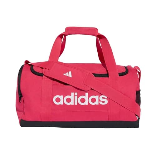 adidas Unisex Essentials Linear Duffel Bag Duffel_Bag, Power Pink/White, S