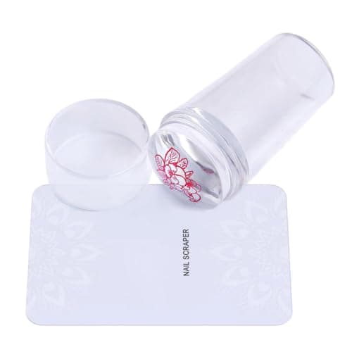 French Tip Stamp Transparent Silicone Soft Tool with Scraper