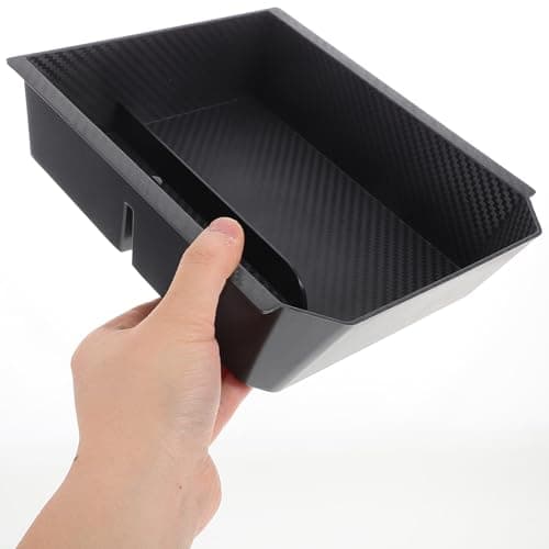 Garneck Carbon Fibre Car Center Console Organizer with Large Storage Capacity and Easy to Clean Surface, Sleek Black Interior Tray for Snacks and Phone Storage in Car Interior — view 4