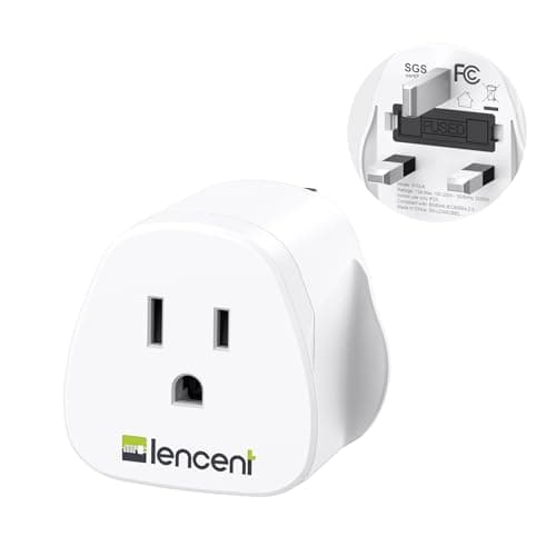 LENCENT US to UK Plug Adapter, 2/3 Pin USA to 3 Pin American Plug Adapter