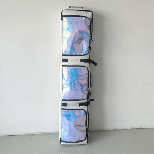 Baoblaze Ski Bag Snowboard Bag with Wheels with Handle Padded Storage Case Gear and Apparel Storage for Skiing Air Travel Snowboarding, Beige — view 2