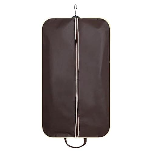 Zip Up Hanging Suit Dress Coat Garment Bag Clothes Cover DustProof Storage Suit Carrier Protector Bags, (gold A) — view 3