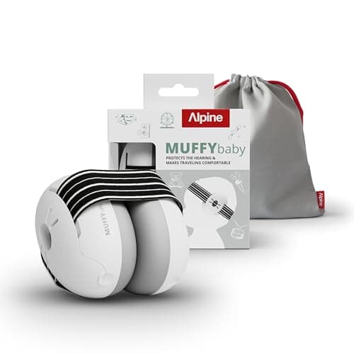 Alpine Muffy Baby Comfort Ear Defenders, Adjustable up to 36 months, Black