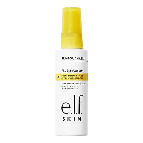 e.l.f. SKIN All Set For Sun SPF 30, Setting Spray With SPF 30 For Long-Lasting Makeup, Weightless, Non-Greasy Formula, Vegan & Cruelty-Free, Packaging May Vary
