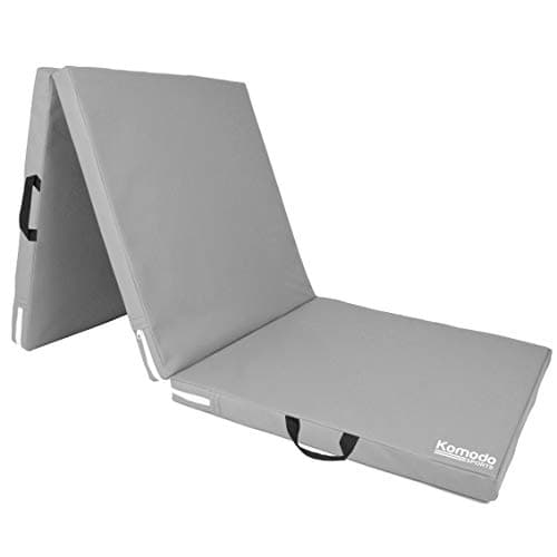 Komodo Tri Folding Yoga Mat 6ft Padded Pilates Floor (Grey)