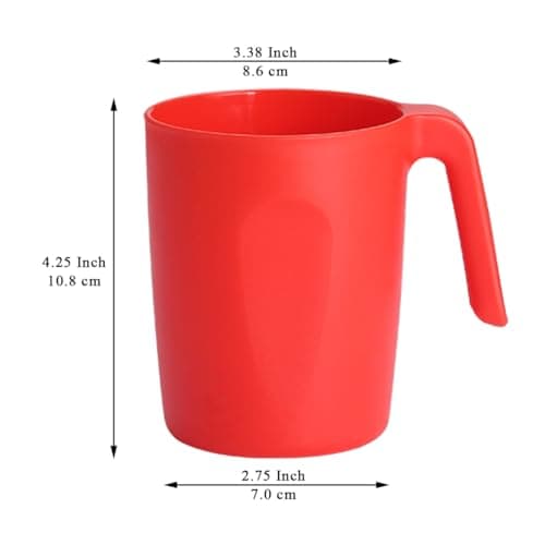Kyraton Plastic Mug Set 12 Pieces, Unbreakable and Reusable Light Weight Travel Coffee Mugs Espresso Cups Easy to Carry and Clean Microwave Safe, Dishwasher Safe — view 2