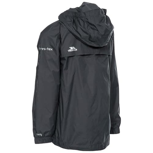 Trespass Kids Jacket Qikpac - Waterproof, Breathable, School Raincoat, 2 Zip Pockets, Full Zip, Adjustable Hood, Storm Flap, Ventilated Back, Lightweight, Packable — view 3
