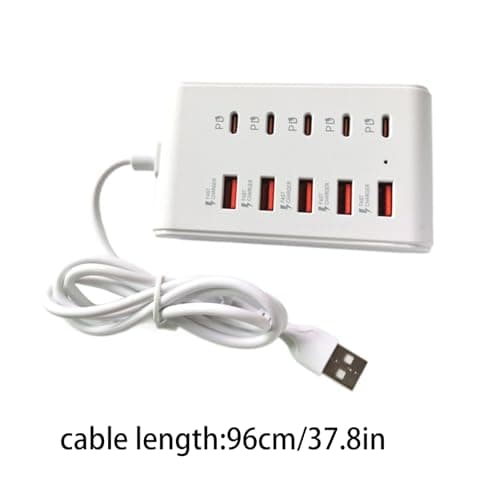 Fast Speed 10 in 1 Multi Port USB Charger Type C Quick Charge Socket Desktop Quick Adapter for Telephones with Multiple Ports — view 3