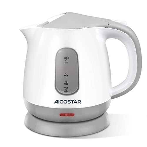 Aigostar Small Electric Kettle 1.0L, 1100W Low Wattage, Portable for Travel