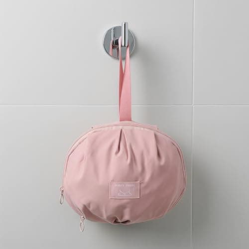 LIGIGWASH Underwear Packing Bag Pink Polyester with Ball-shaped Space-saving Design, Multi-compartment Organizer for Panties, Socks, and Bras, Smooth Silent Zipper, Stable Stacking, — view 5
