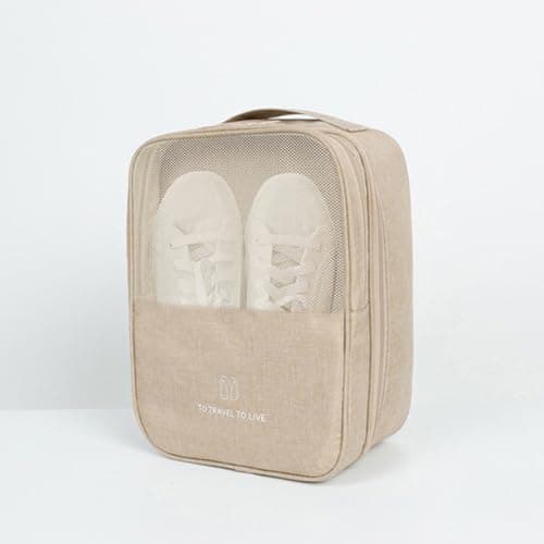 Travel Shoe Storage Bag Khaki Oxford Cloth for Outdoor Trips — view 4