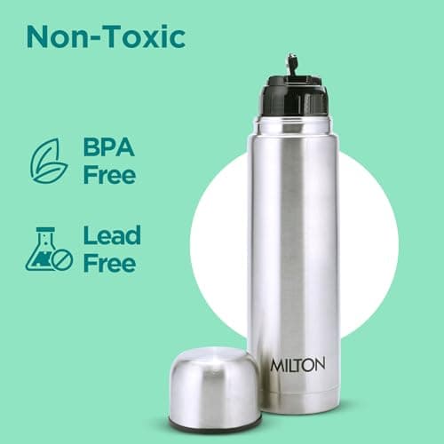 Milton Flask 1 Litre (34 oz) Insulated Water Bottle with Cover, Flip Lid — view 3