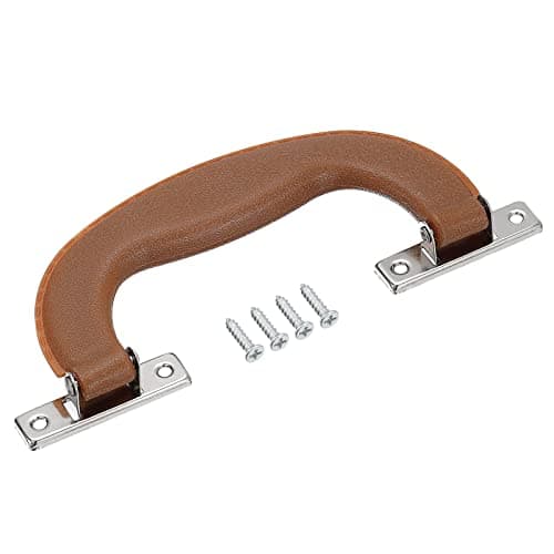 sourcing map Luggage Handles, 151mm/5.94inch Plastic Pull Handle Suitcase Case Replacement Handles with Screws for Case Suitcase Toolbox, Brown