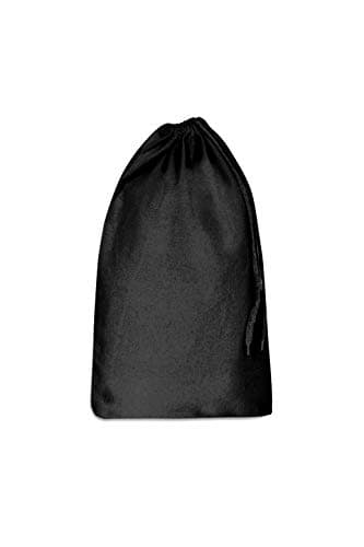 Bronta Mill Plain Natural 100% Cotton Drawstring Stuff Bags | Eco Friendly Storage Pouch | Black - M - 45cm x 30cm