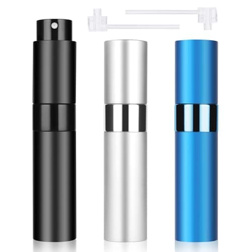 ACWOO Perfume Atomiser Bottles, 3Pcs 10ml Refillable Travel Spray Bottles, Portable Mini Refillable Empty Perfume Bottle, Empty Spray Bottle for Travel, Vacation