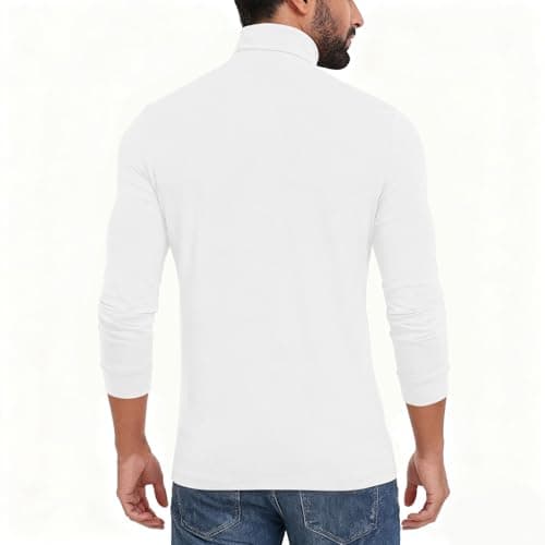 XMWSPO Men's Turtleneck Base Layer Top,Long Sleeve Slim Fit Shirt,Winter — view 6