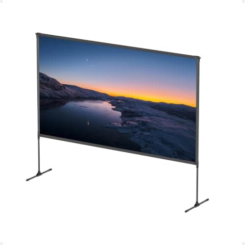 NEBULA 100-Inch Outdoor Projector Screen with Stand, Portable Carry Bag, 16:9 Film Screen, Quick and Easy Setup, Wrinkle-Free and Washable, Durable Aluminium, forOutdoor, Garden, Home Theater