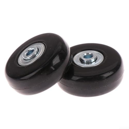 Homefurnishmall Silent Luggage Wheels Replacement Long-Lasting Rubber Alloy Quiet Rolling Suitcase Repair Parts Red Thick(45mm*18mm) — view 3