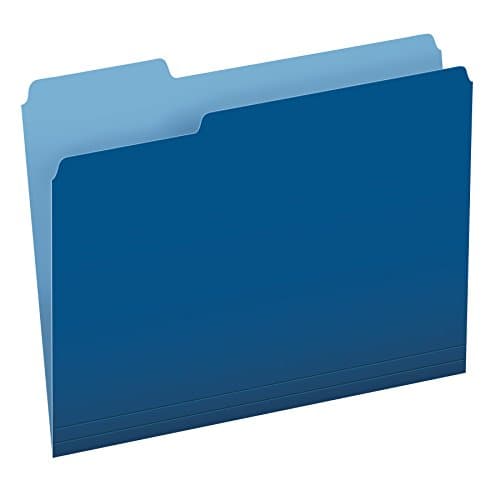Pendaflex Two-Tone Color File Folders, Letter Size, 1/3 Cut, Navy, 100 per Box (152 1/3 NAV)