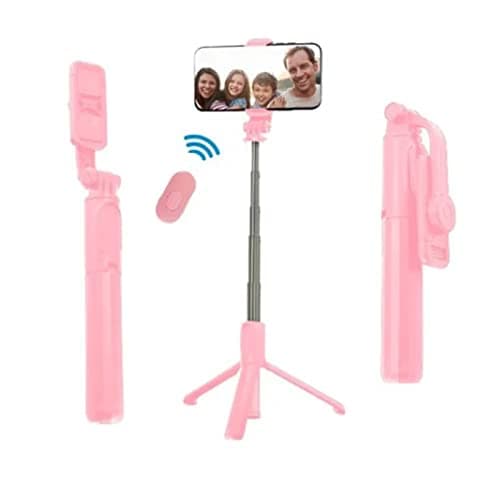 Yechiry Portable Folding Selfie Stick Tripod for Travel, Live Video (Pink) — view 3