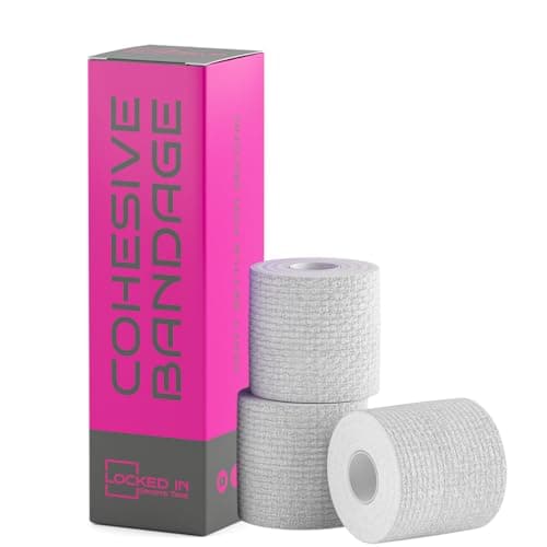 Cohesive Bandage 7.5cm x 4.5m - Self Adhesive Bandage Tape for Injury Recovery, Compression & Ankle Support - Elastic, Sweat-Resistant, Breathable - for Joints, Wrists, Knees & More (White, 3 Rolls)