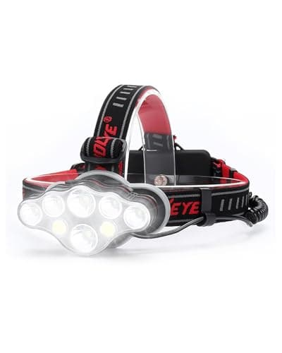 Victoper Head Torch –Super Bright 8 Lighting Modes 18000 Lumens Headlight LED Rechargeable, Super Bright LED Head Lamp, for Camping, Fishing, Hiking, Waterproof IPX4 Valentine Gifts for Men
