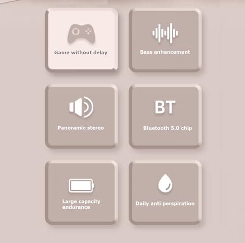 BSOMAM Wireless Bluetooth Headphones,HiFi Foldable Intelligent Noise Reduction Adjustable Wireless Headset with Microphone,Bluetooth-compatible 5.1 Stereo Over Ear Headphone for Sports Travel (Beige) — view 3