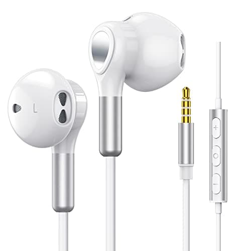 Earphones Wired Headphones In Ear Wired Earbuds with 3.5mm AUX Plug - White