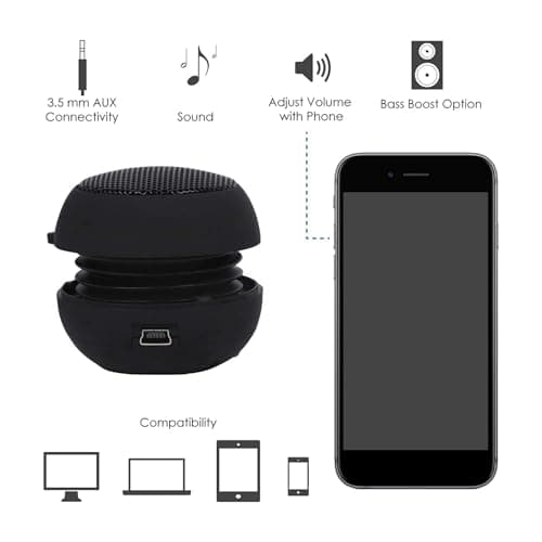 Xnuiasqe 3X Mini Speaker Portable Rechargeable Travel Speaker with Aux Input Wired 3.5mm Headphone Jack — view 6