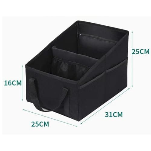 LoNinLoAn Car Storage Organiser Box, Car Boot Organiser, 31x25x25cm, Black — view 2